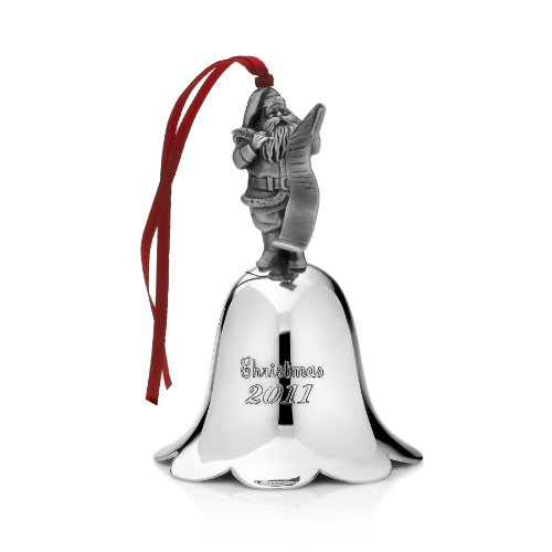 Wallace 2011 Silver Plated Santa Bell Ornament, 20th Edition