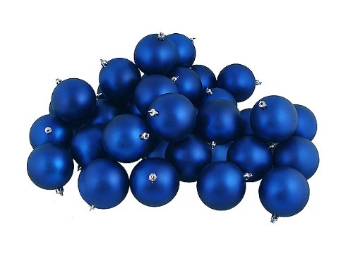 32ct Matte Royal Blue Shatterproof Christmas Ball Ornaments 3.25″ (80mm)