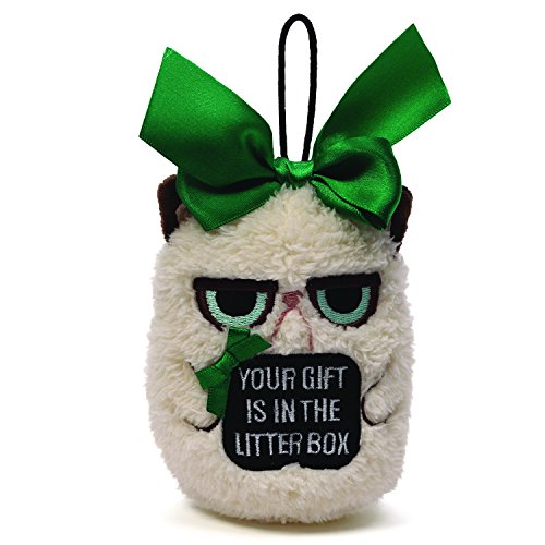 Grumpy Cat Mini Holiday Ornament “Your Gift is in the Litterbox”-7 Inch