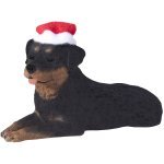 Sandicast Rottweiler with Santa Hat Christmas Ornament