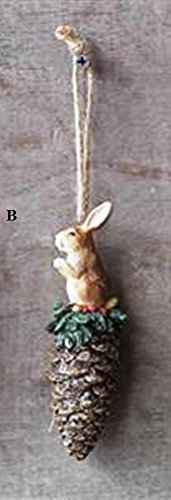 Creative Co-Op Camp Christmas Resin Pinecone Ornament With Animal, Choice of Style (B)
