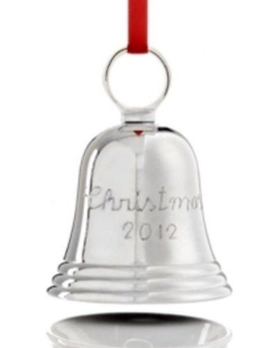 Holiday Lane Christmas Ornament, 2012 Dated Nickel-Plated Silver Bell