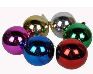 Jason 6pk Solid Colored Shatterproof 60mm Christmas Balls Ornament