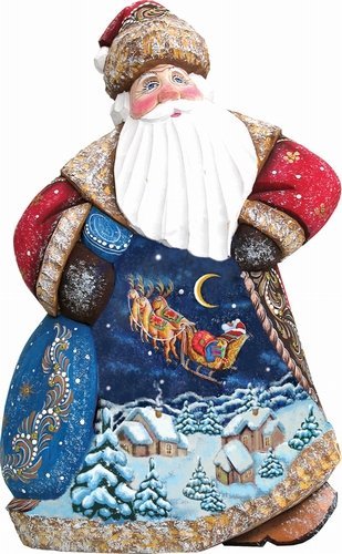 G. Debrekht 8214813 Woodcarving Up,Up & Away Dance Santa 8 inch – Woodcarved Santa