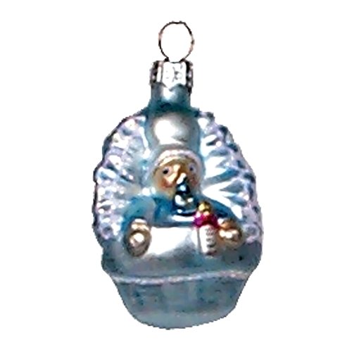 Polish Glass Hand-Blown Ornament – Blue Baby – 2.75″H X 1.5″W X 1.25″D