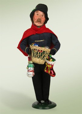 Byers Choice Crier Selling Glass Ornaments