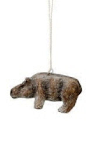 Creative Co-op Paper Mache Safari Animal Ornament, Choice of Animal (hippo)