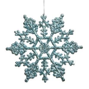 Vickerman 23582 – 8″ Baby Blue Glitter Snowflake Christmas Tree Ornament (12 pack) (M101632)