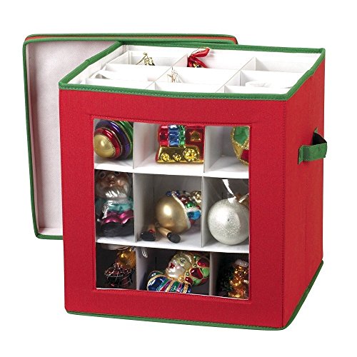 Christmas Ornament Storage Box for 27 Large Ornaments, 15″x15″x14″