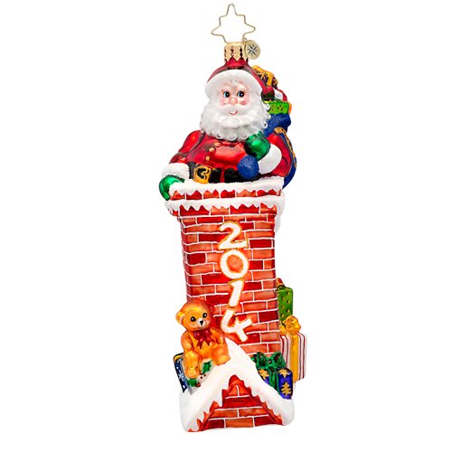 Christopher Radko Dated 2014 Tight Fit Glass Christmas Ornament – 6″h. – 1017167