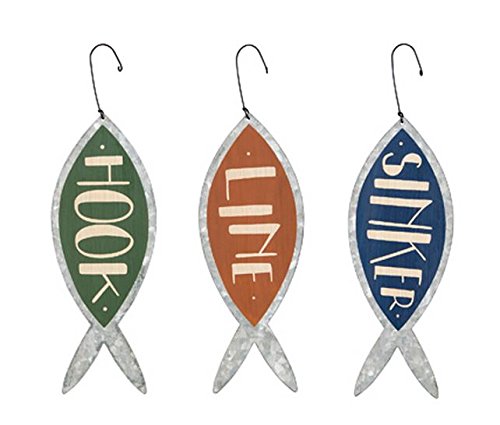 Hook Line & Sinker Fishing Set of 3 Ornaments