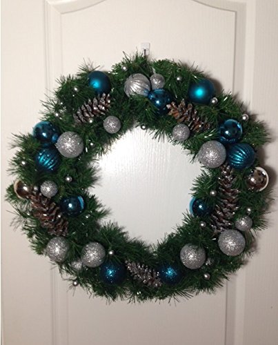 Holiday Wreath Silver and Blue