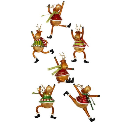 RAZ Imports – Dancing Holiday Reindeer Ornaments