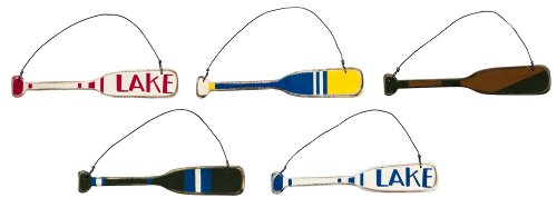 Lake House Canoe Oar Ornaments – Set of 5