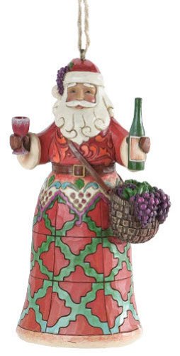 Jim Shore for Enesco Heartwood Creek Vineyard Santa Ornament, 4-Inch