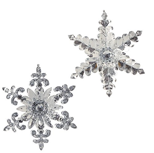 RAZ Imports – 5″ Jeweled Snowflake Ornaments – Set of 2