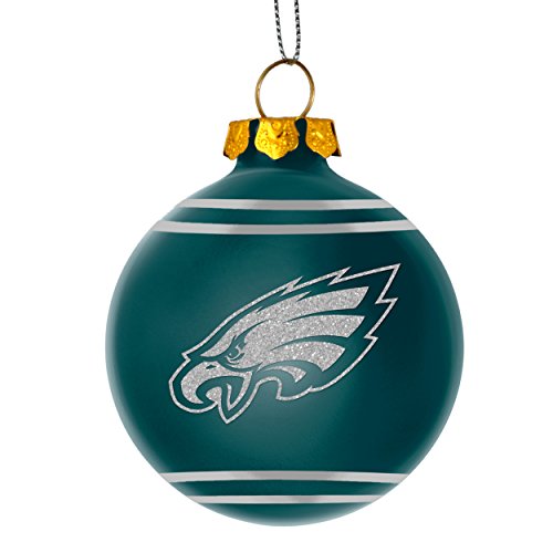 2014 NFL Football Team Glitter Logo Glass Ball Ornament – Pick Team (Philadelphia Eagles)