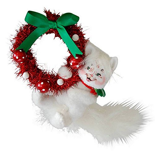 2014 Annalee Dolls 3″ Mischievous Kitty, Oh! So Ready for Christmas w/Its Wreath