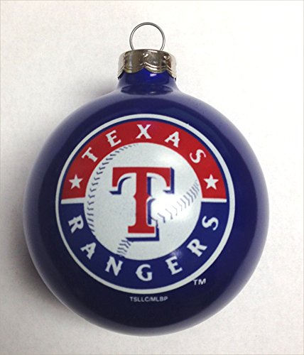 Texas Rangers MLB 2 5/8″ Glass Christmas Ornament