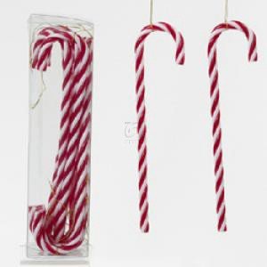 7″ Candy Cane Hanging Ornaments 12Pc. Color: Red/White,. – Christmas Ornament