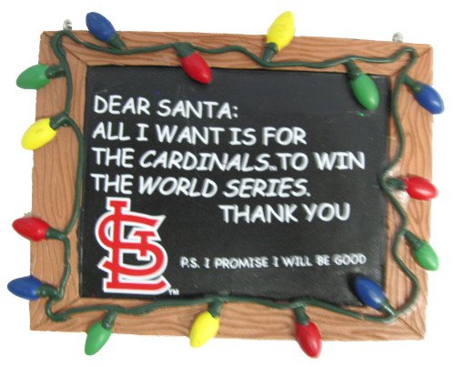 St. Louis Cardinals Official MLB 3 inch x 4 inch Chalkboard Sign Christmas Ornament