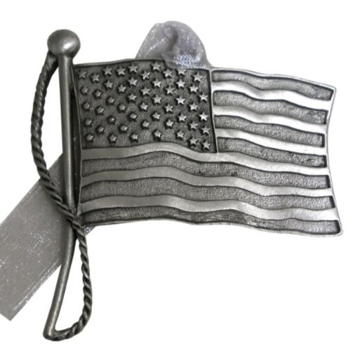 Gloria Duchin Genuine Pewter American Flag Ornament