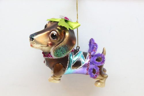 5″ December Diamonds “Dachshund in Purple” Christmas Ornament #79-80118