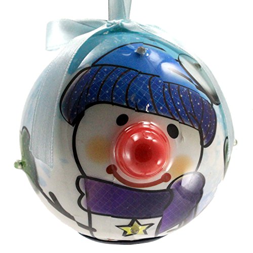 Christmas Hanging Light-Up Ball Ornaments Snow Man