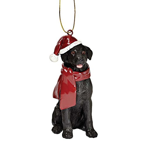 Design Toscano JH576310 Black Lab Holiday Dog Ornament Sculpture, Full Color