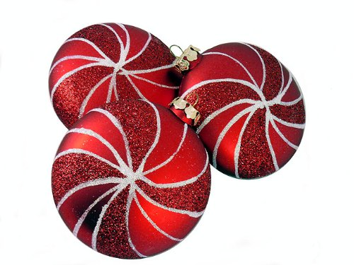 Vickerman Assorted Shape Swirl Ornament, 95mm, Red