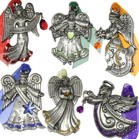 Gloria Duchin 7139 6 Piece Angelic Colors of Faith Ornament Set