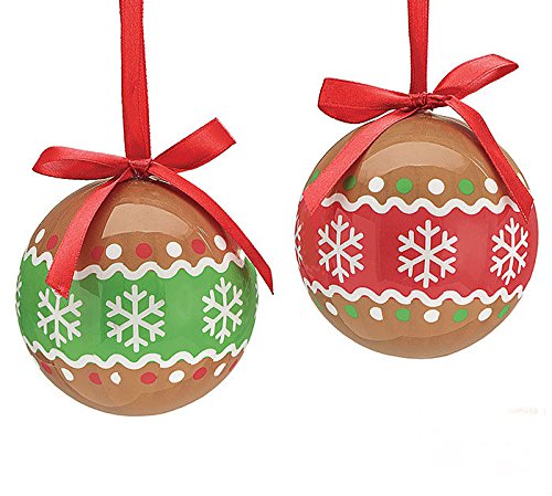 Gingerbread Joy Christmas Tree 3″ Ball Ornament – Set of 14