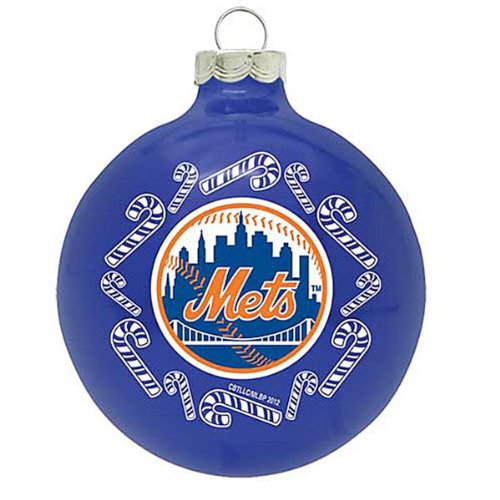 MLB New York Mets Traditional 2 5/8″ Ornament Set in Primary and Secondary Team Color