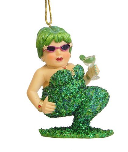 December Diamonds Miss Margarita III Green Glittered Ornament