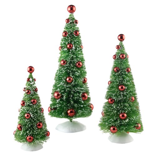 Snowbabies Classics Trees with Red Ornaments Set 3 Tree, 9.75-Inch