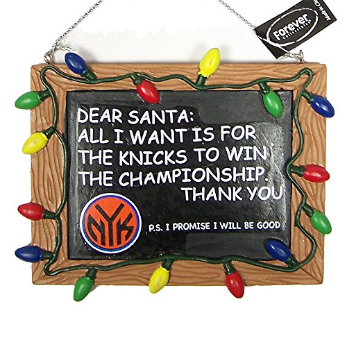 New York Knicks Official NBA 3 inch x 4 inch Chalkboard Sign Christmas Ornament