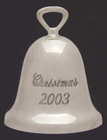 Reed and Barton Annual Christmas Silver Plated Bell Ornament 2003