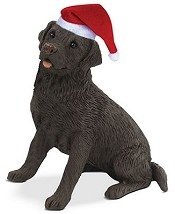 Sandicast Chocolate Labrador Retriever with Stocking Christmas Ornament