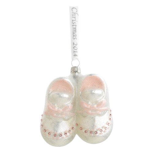 Reed & Barton C3917PK4 Baby’s First Christmas Booties Year Marked Ribbon, 3.25-Inch, Pink