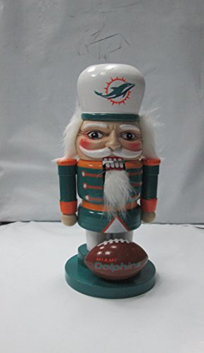 MIAMI DOLPHINS 7″ Elite Wood “GOOD LUCK” NUTCRACKER with Team Color’s and Logo’s