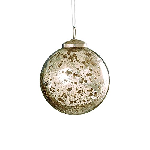 Sage & Co. XAO14683SV Antique Mercury Glass Ball Ornament, 6-Inch