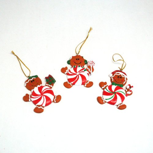 Peppermint Gingerbread Man Ornaments : package of 12