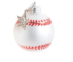 3″ Baseball Glass Christmas Tree Ornament