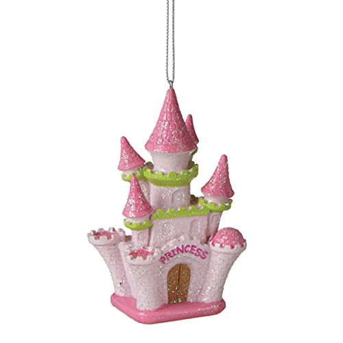 Pink Princess Castle Resin Christmas Tree Ornament