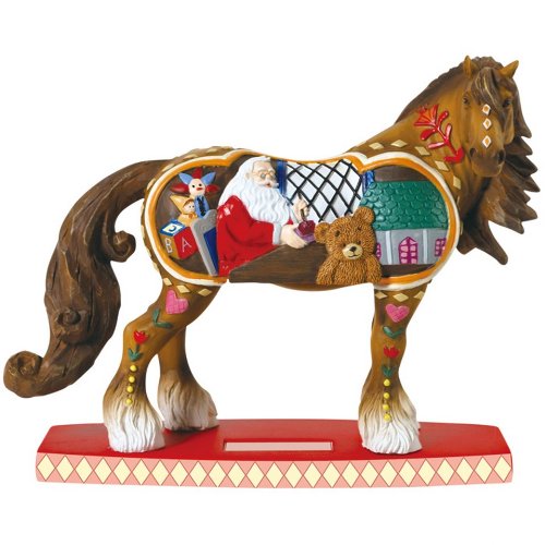 Westland Giftware Horse of a Different Color Figurine, 6.5-Inch, Santa’s Workshop Clydesdale