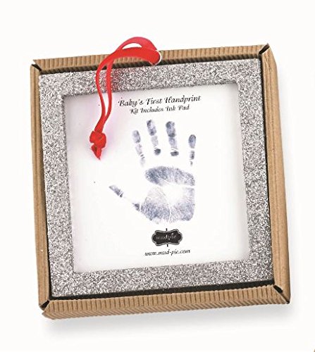 Mud Pie Glitter Handprint with Ink Pad, Square Frame