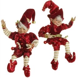 RAZ 10″ Posable Elf Ornament – Set of 2