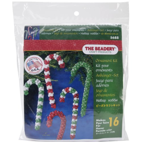 Beadery Holiday Beaded Ornament Kit, Candy Cane Assortment