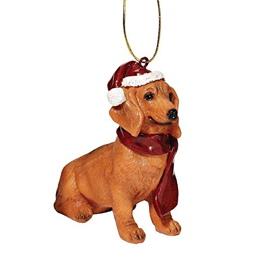 Design Toscano JH576308 Dachshund Holiday Dog Ornament Sculpture, Full Color