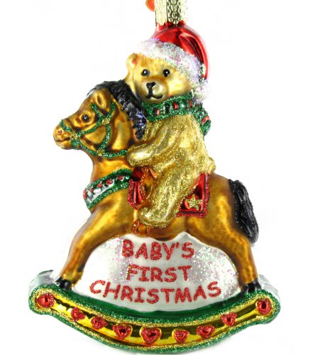 Old World Christmas Ornament Rocking Horse Teddy